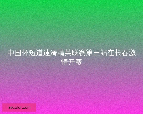 中国杯短道速滑精英联赛第三站在长春激情开赛