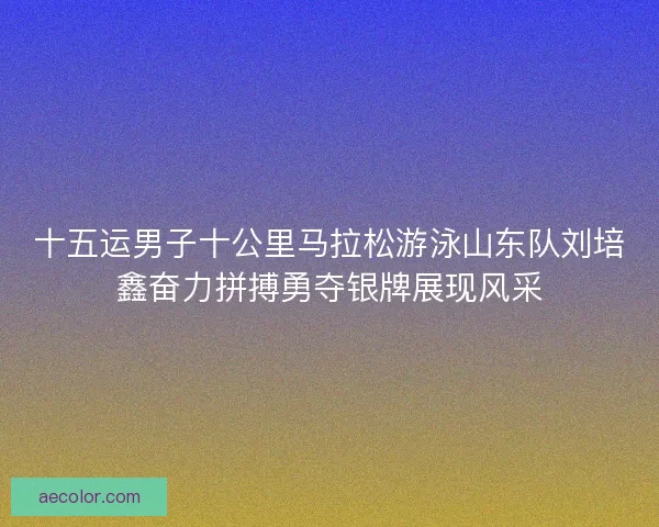 十五运男子十公里马拉松游泳山东队刘培鑫奋力拼搏勇夺银牌展现风采