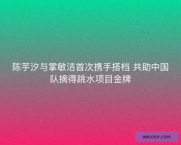 陈芋汐与掌敏洁首次携手搭档 共助中国队摘得跳水项目金牌